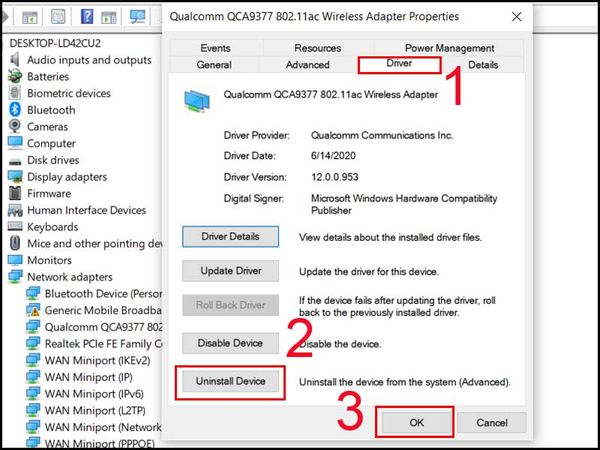 laptop không tìm thấy wifi