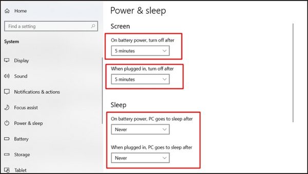 laptop tự tắt màn hình