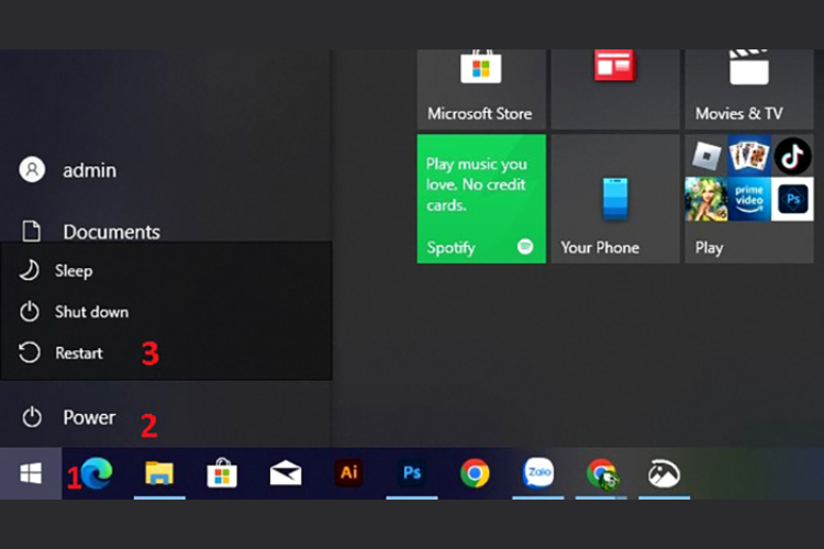 Khởi động lại laptop