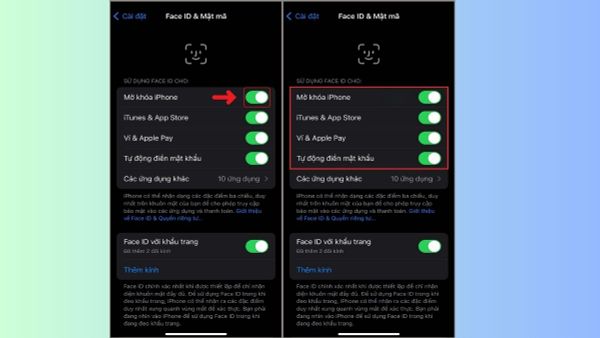 lỗi face id iphone
