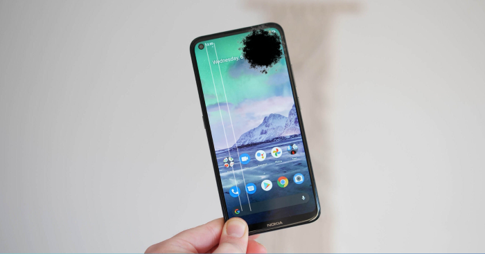 Màn hình Nokia 3.4 bị loang màu