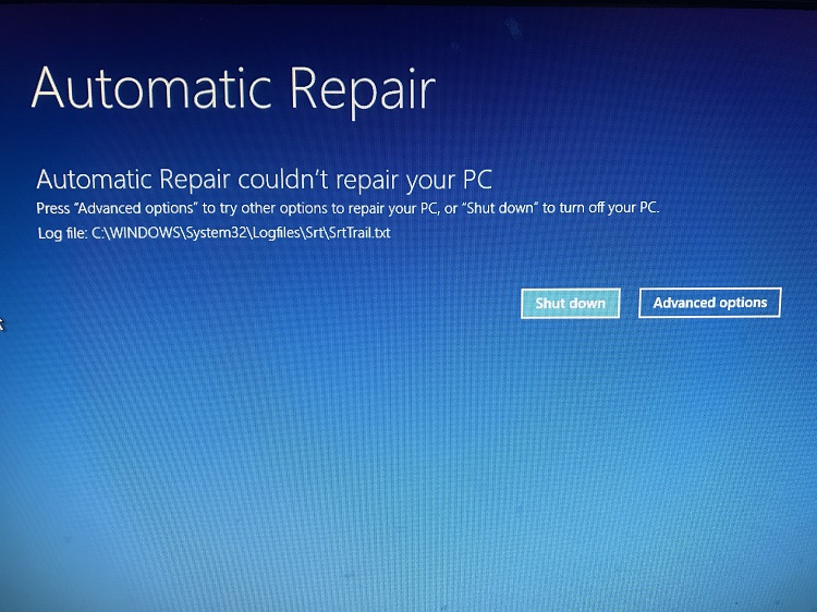 Máy tính bị tắt không đúng cách