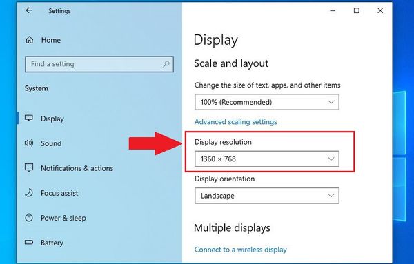 màn hình desktop bị phóng to