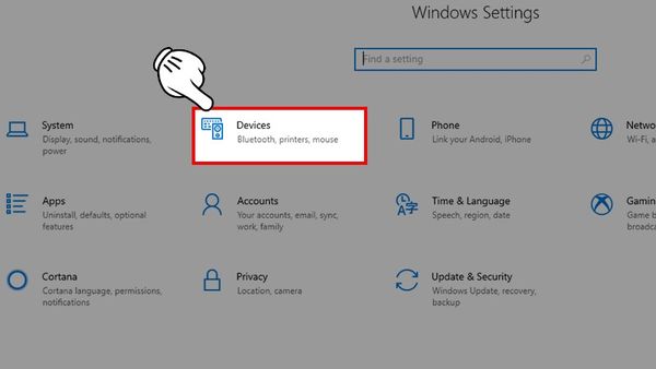 Chọn Devices (Thiết bị)