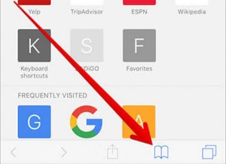 Nhấn vào biểu tượng hình quyển sách