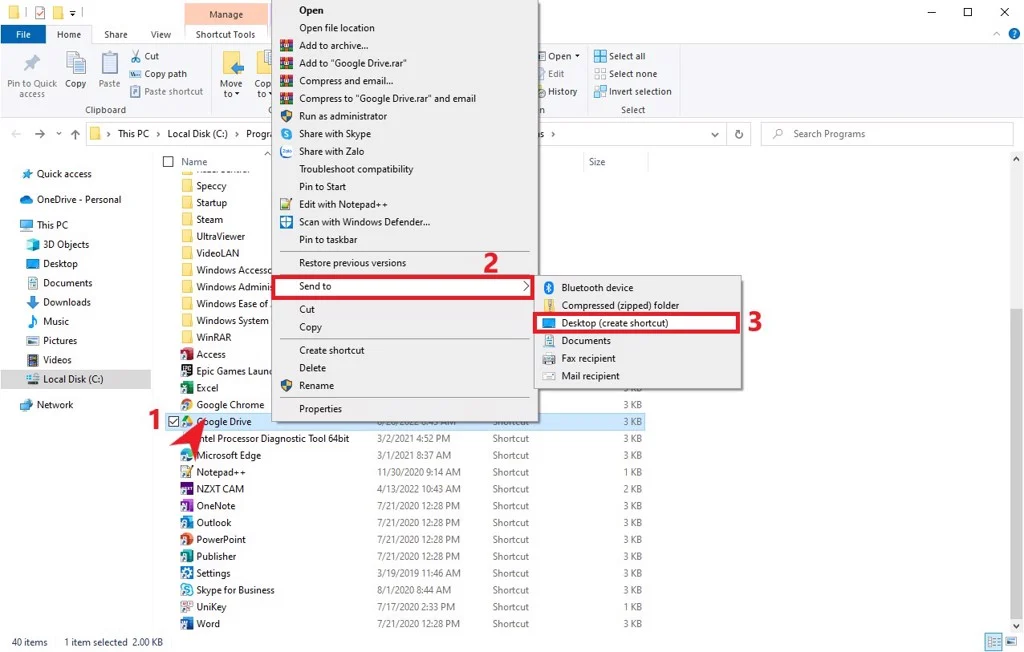 Cách đưa ứng dụng ra màn hình desktop trên Windows 10