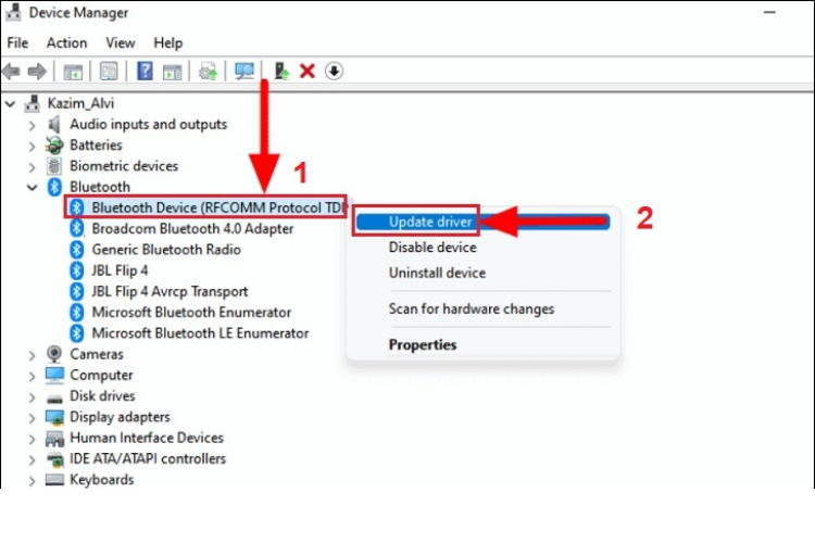 Laptop Không Kết Nối Được Bluetooth