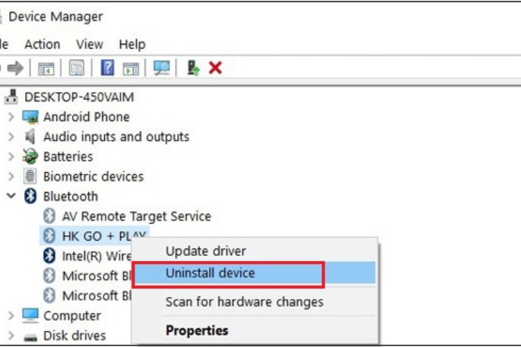 Laptop Không Kết Nối Được Bluetooth