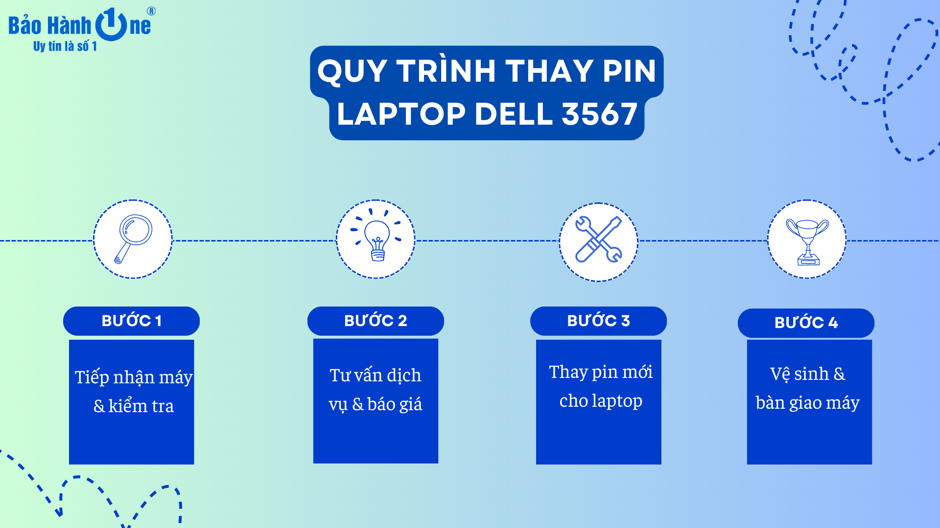 Quy trình thay pin Dell 3567 tại Bảo Hành One