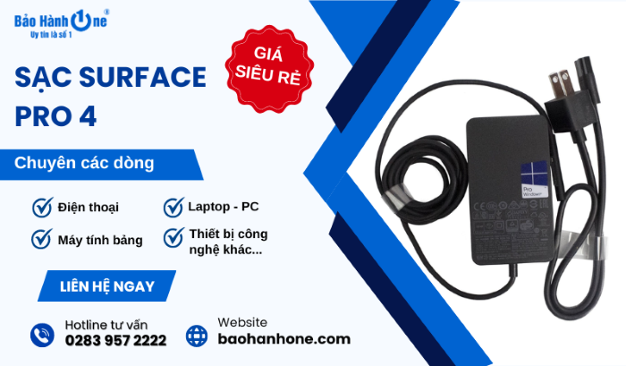 Sạc Surface Pro 4 chính hãng tại Bảo Hành One