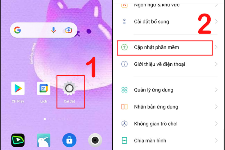 Cập nhật phần mềm hệ thống điện thoại