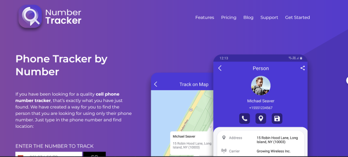 Truy cập vào web Number Tracker Pro
