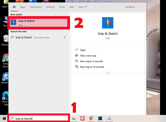 Chụp ảnh màn hình bằng Windows Snip & Sketch