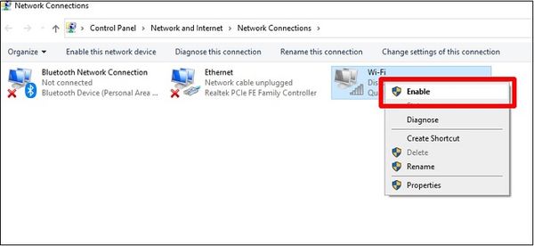 tại sao laptop không bắt được wifi