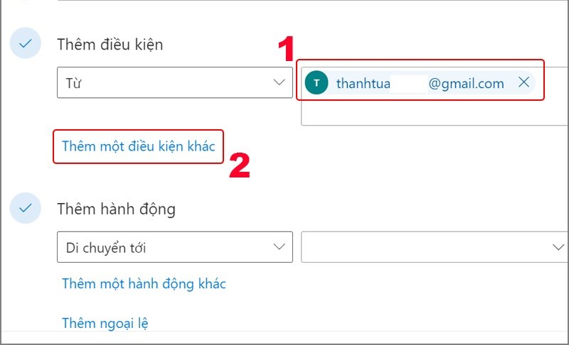 Hướng dẫn cách tạo rule chuyển tiếp email đến thư mục trong Outlook trên trình duyệt web