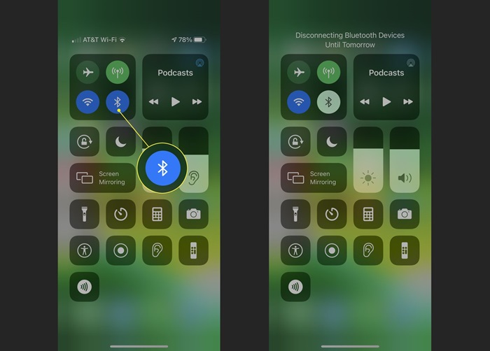 Tắt Bluetooth để ngắt kết nối điện thoại với tai nghe ngoài