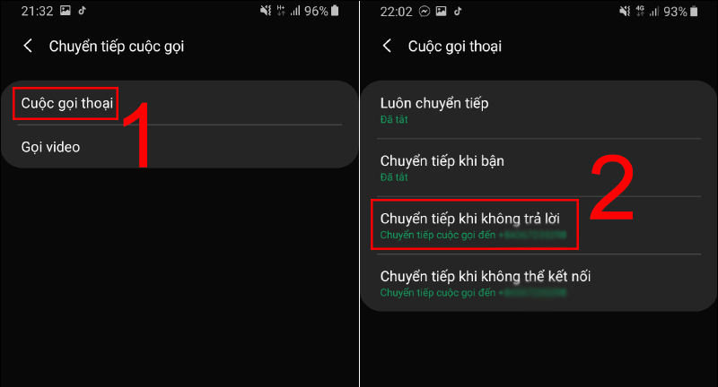 Tắt tính năng chuyển tiếp cuộc gọi