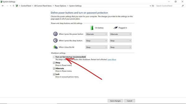 Tắt khởi động nhanh của máy tính