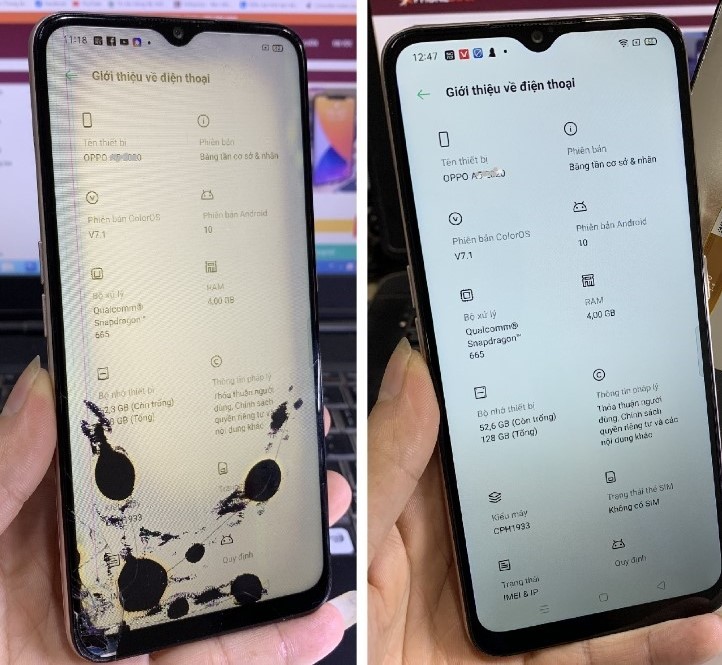 Màn hình Oppo A97 5G bị hỏng làm gián đoạn trải nghiệm của người dùng