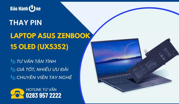 Thay pin laptop Asus ZenBook 15 OLED (UX5352) tại Bảo Hành One