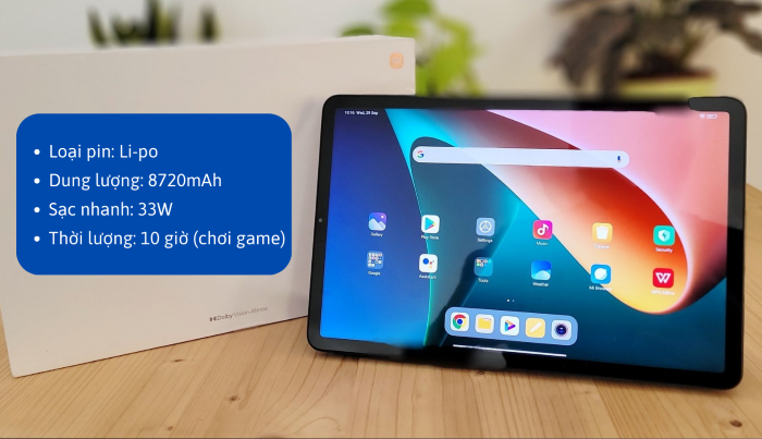 Đặc điểm pin Xiaomi Pad 5/5 Pro