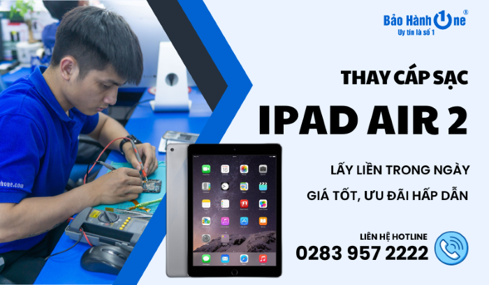 thay cáp sạc ipad air 2