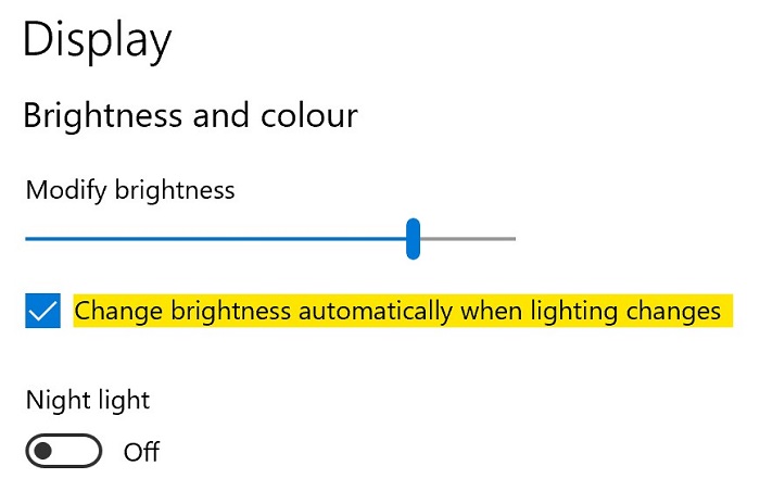 Cài đặt độ sáng tương thích cho máy tính