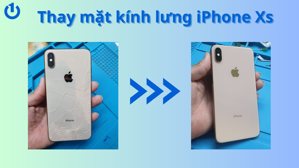 thay mặt kính lưng iPhone Xs