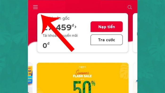 Chọn  vào biểu tượng 3 dấu gạch ngang