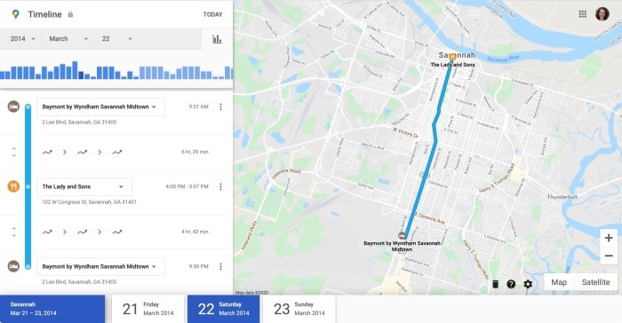 Tìm iPhone bằng Google Timeline