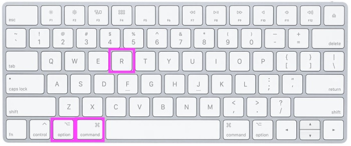 Bấm tổ hợp Option + Command + R trên bàn phím Macbook