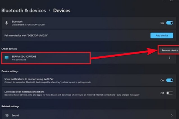 Tạm quên/xóa thiết bị Bluetooth và kết nối lại