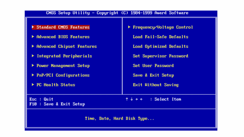 Truy cập cấu hình BIOS