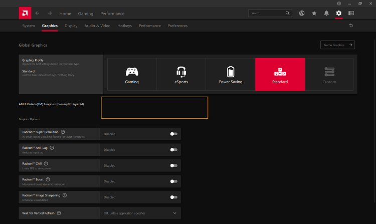 Truy cập Graphics để tùy chọn đồ họa cho game
