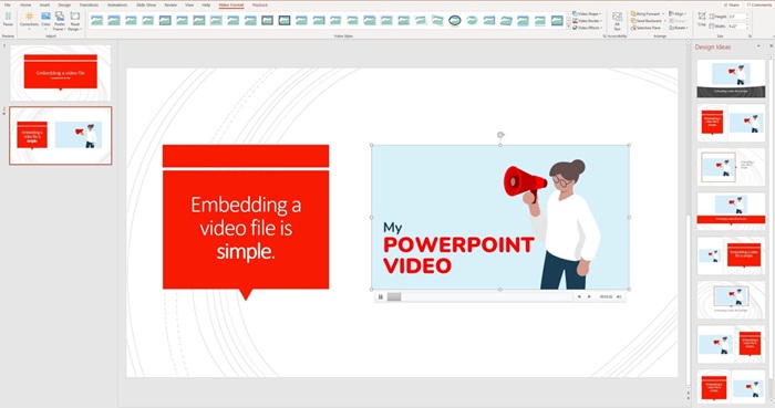 Thực hiện tùy chỉnh Video sau khi chèn vào Powerpoint