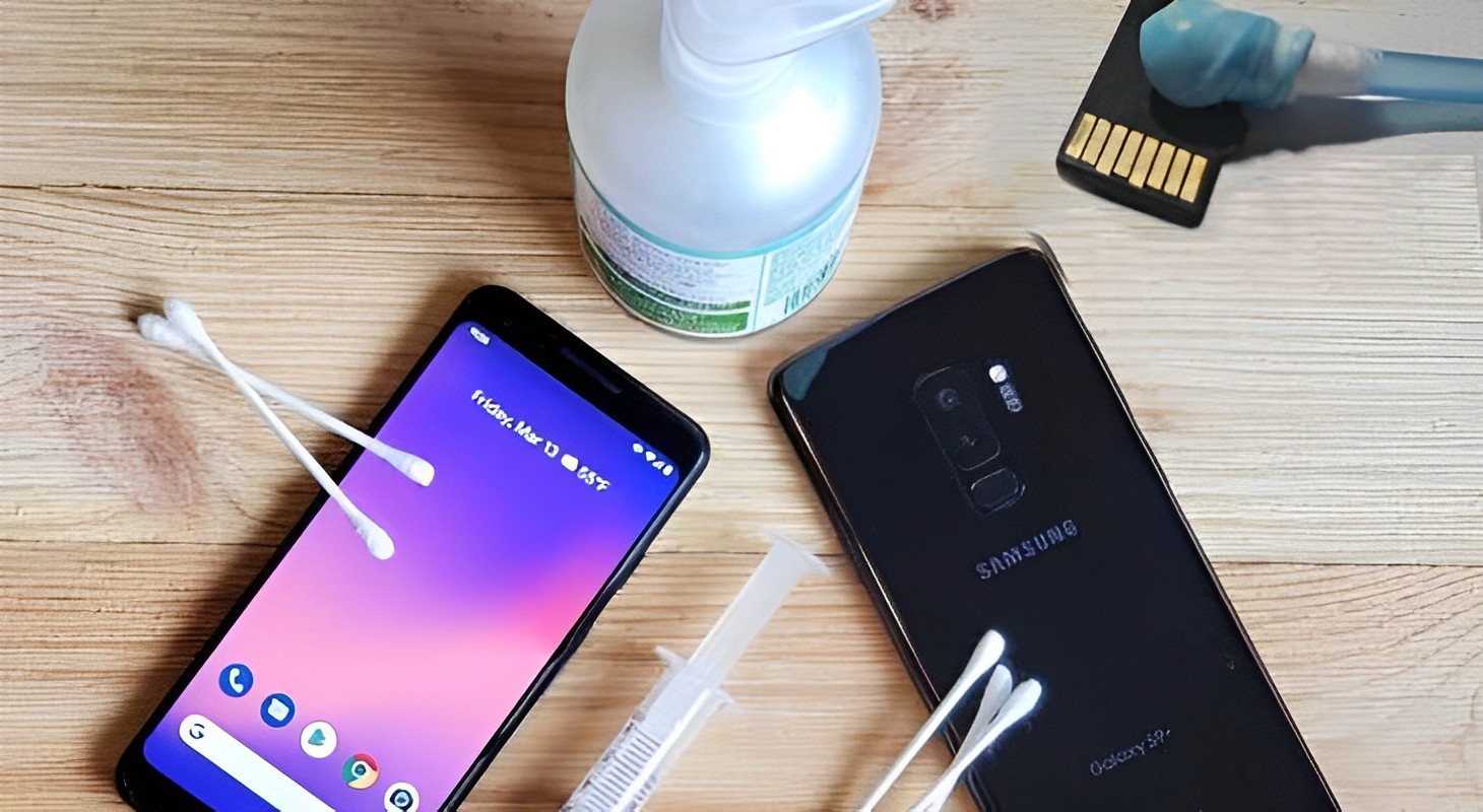 vệ sinh khe cắm hoặc chân tiếp xúc thẻ nhớ