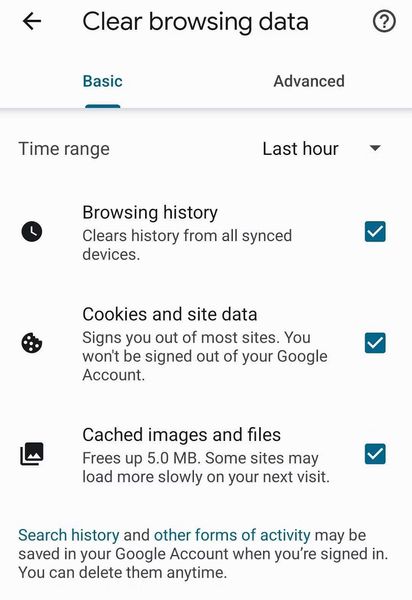 Xóa lịch sử tìm kiếm Google trên Android