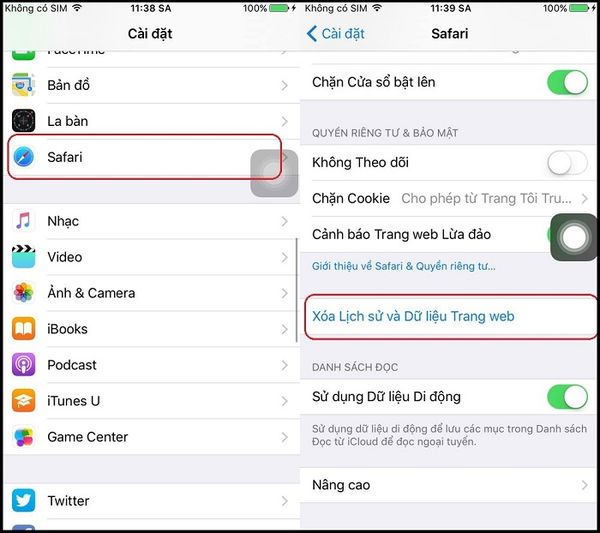 Xóa bộ nhớ đệm iPhone đơn giản