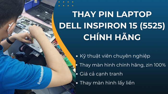 Thay pin laptop Dell Inspiron 15 uy tín tại Bảo Hành One