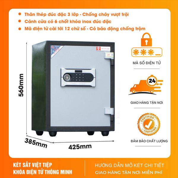 Két Sắt Việt Tiệp Chính Hãng KCC56 Điện Tử Chống Cháy