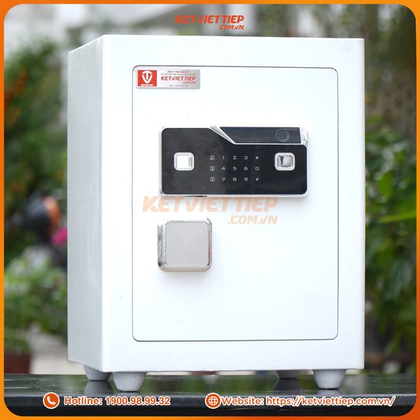 Két sắt siêu cường Việt Tiệp KVTSC166 Vân tay điện tử trắng