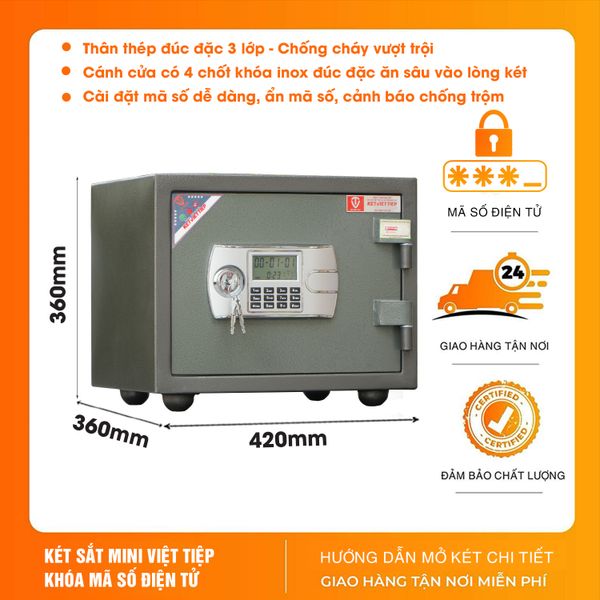 Két Sắt Việt Tiệp mini KVT32 điện tử chống cháy