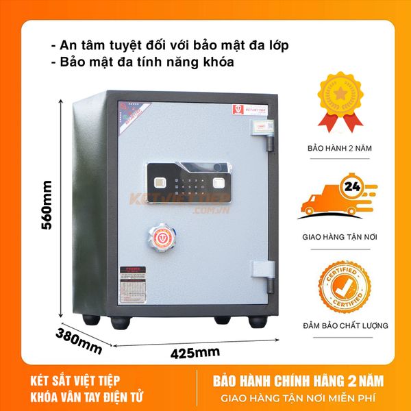 Két Sắt Việt Tiệp KVT58VTDT Khóa Vân Tay Điện Tử Thông Minh