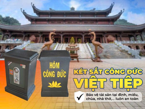 Két Sắt Công Đức Có Khe Bỏ Tiền K110 Khóa cơ