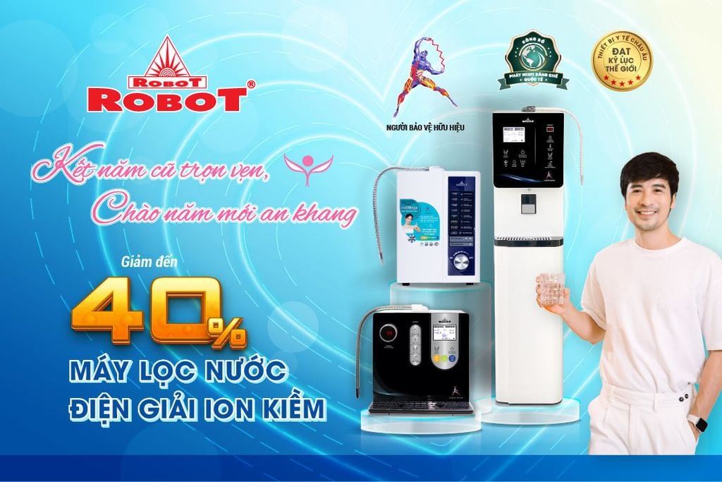 Năm mới an khang Máy lọc nước điện giải ion kiềm ROBOT tiết kiệm 40