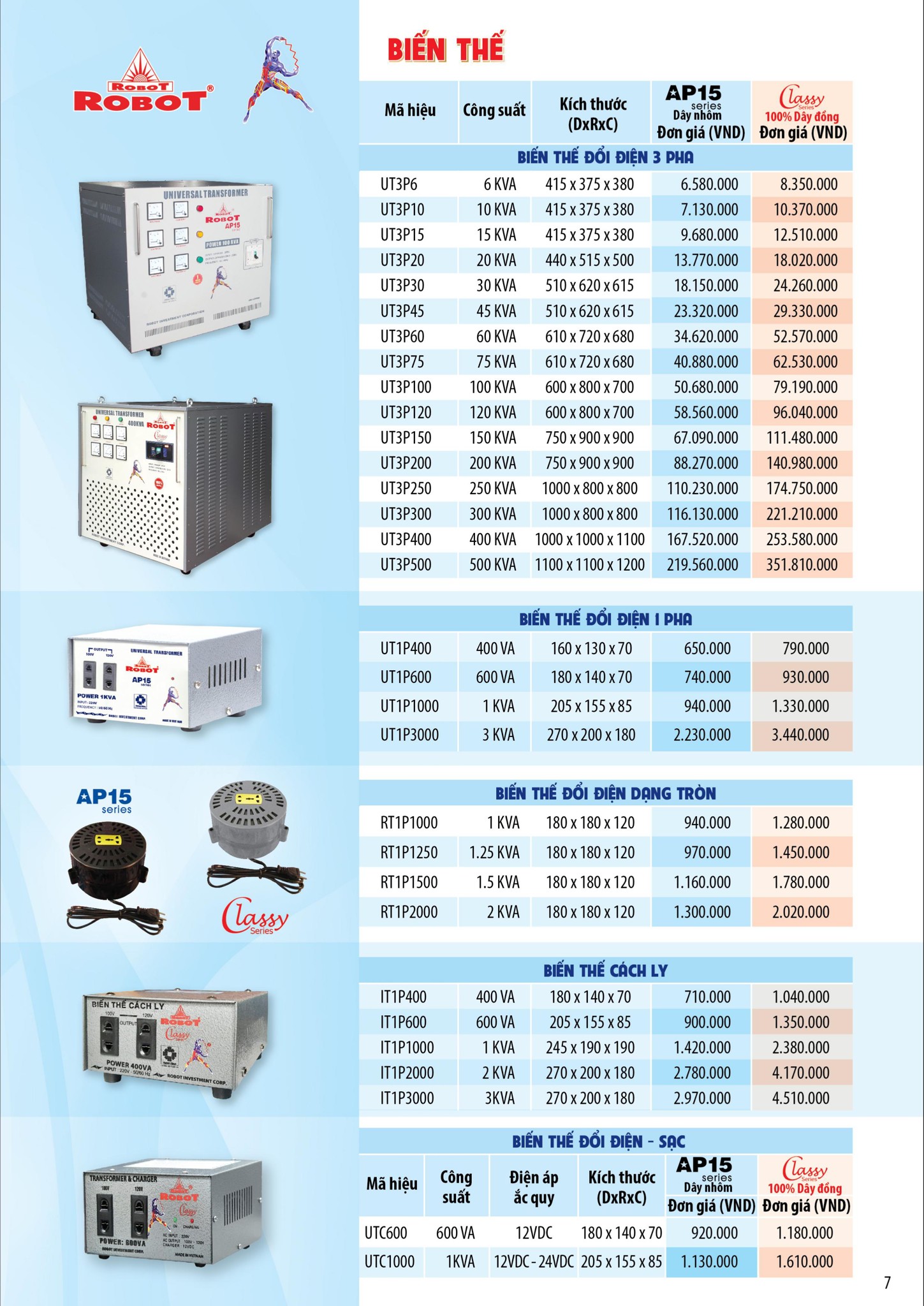 bảng giá ổn áp robot t4 2024
