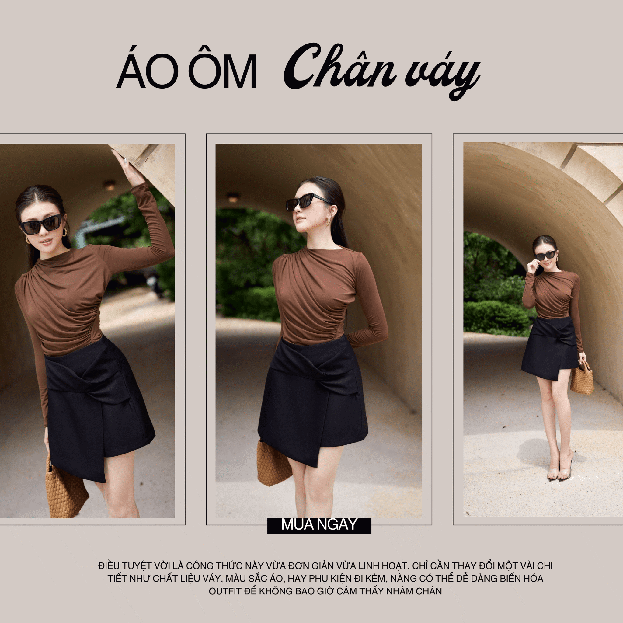 áo ôm mix chân váy
