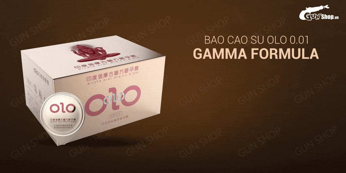 Bao cao su OLO 0.01 Gamma Formula - Kéo dài thời gian, gân gai - Hộp 10 cái