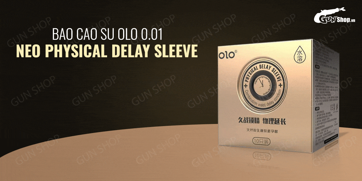 Bao cao su OLO 0.01 Neo Physical Delay Sleeve chính hãng giá rẻ tại Gunshop