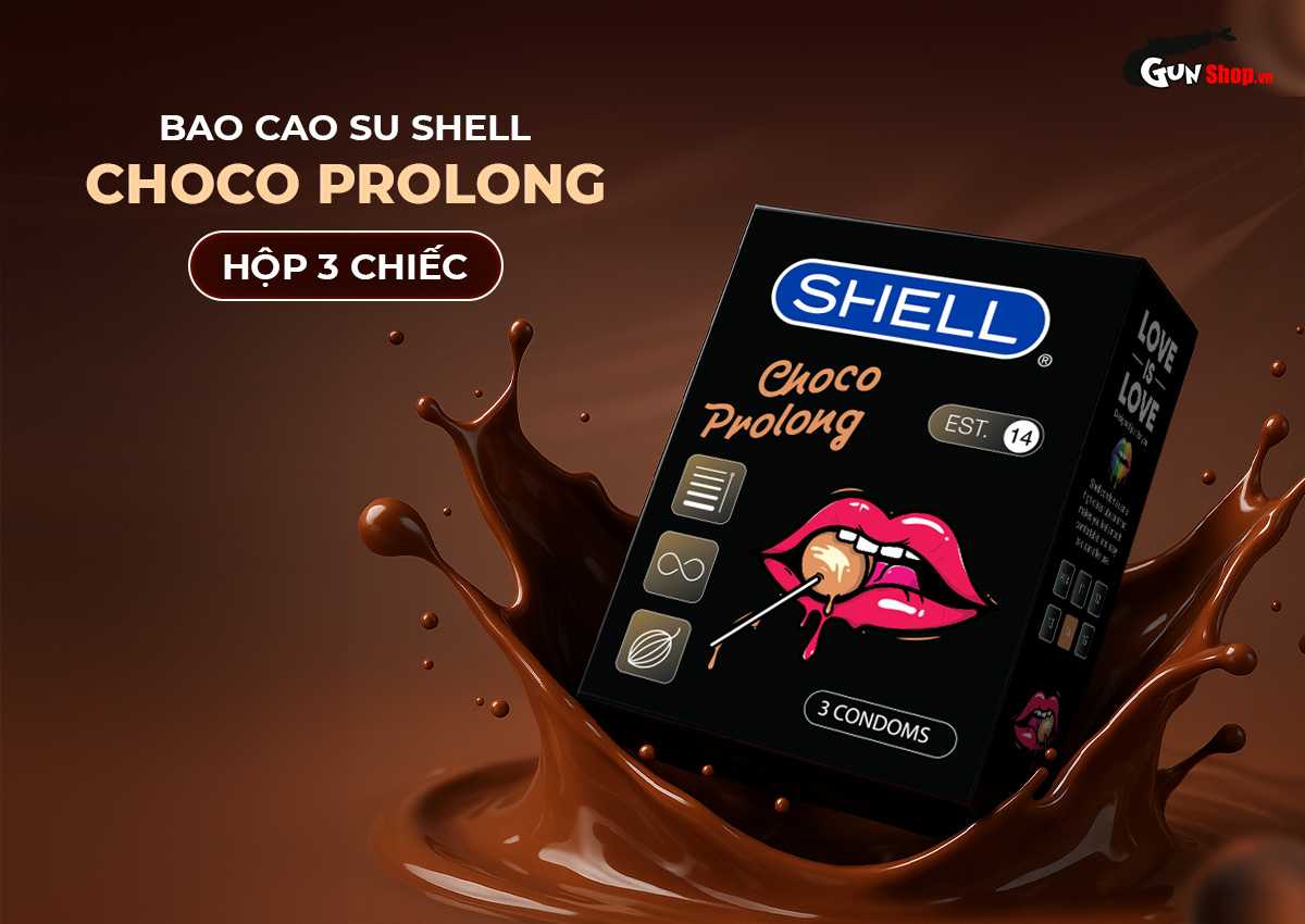 Bao cao su Shell Choco Prolong – Hộp 3 cái chính hãng tại Gunshop